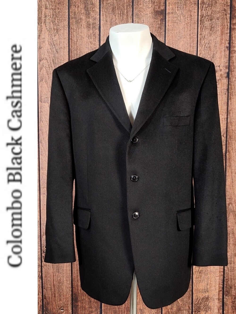 Lanificio Columbo Italy Pure Black Cashmere Mens Blazer Like New